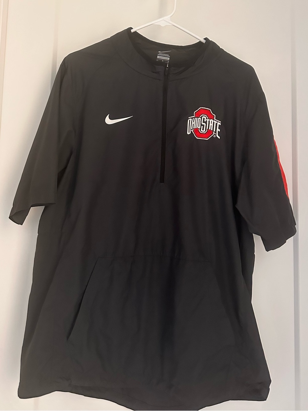 Nike Ohio State Men’s Short Sleeve 1/4 Zip Windbreaker Pullover Size L
